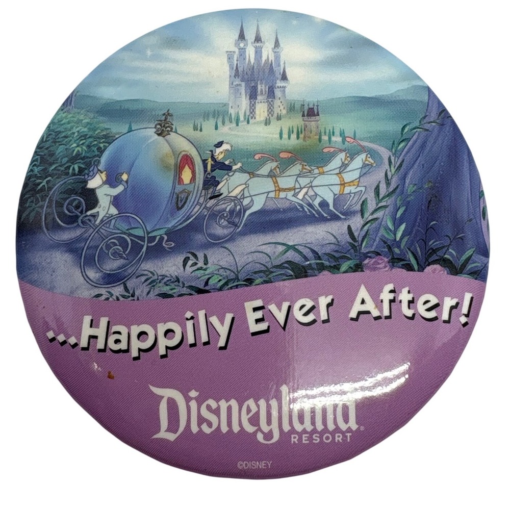 Retired Disneyland Happily Ever After‎ Button Cinderella Carriage Disney Pin